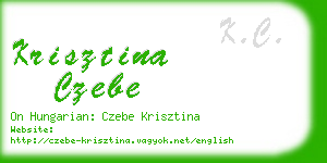 krisztina czebe business card